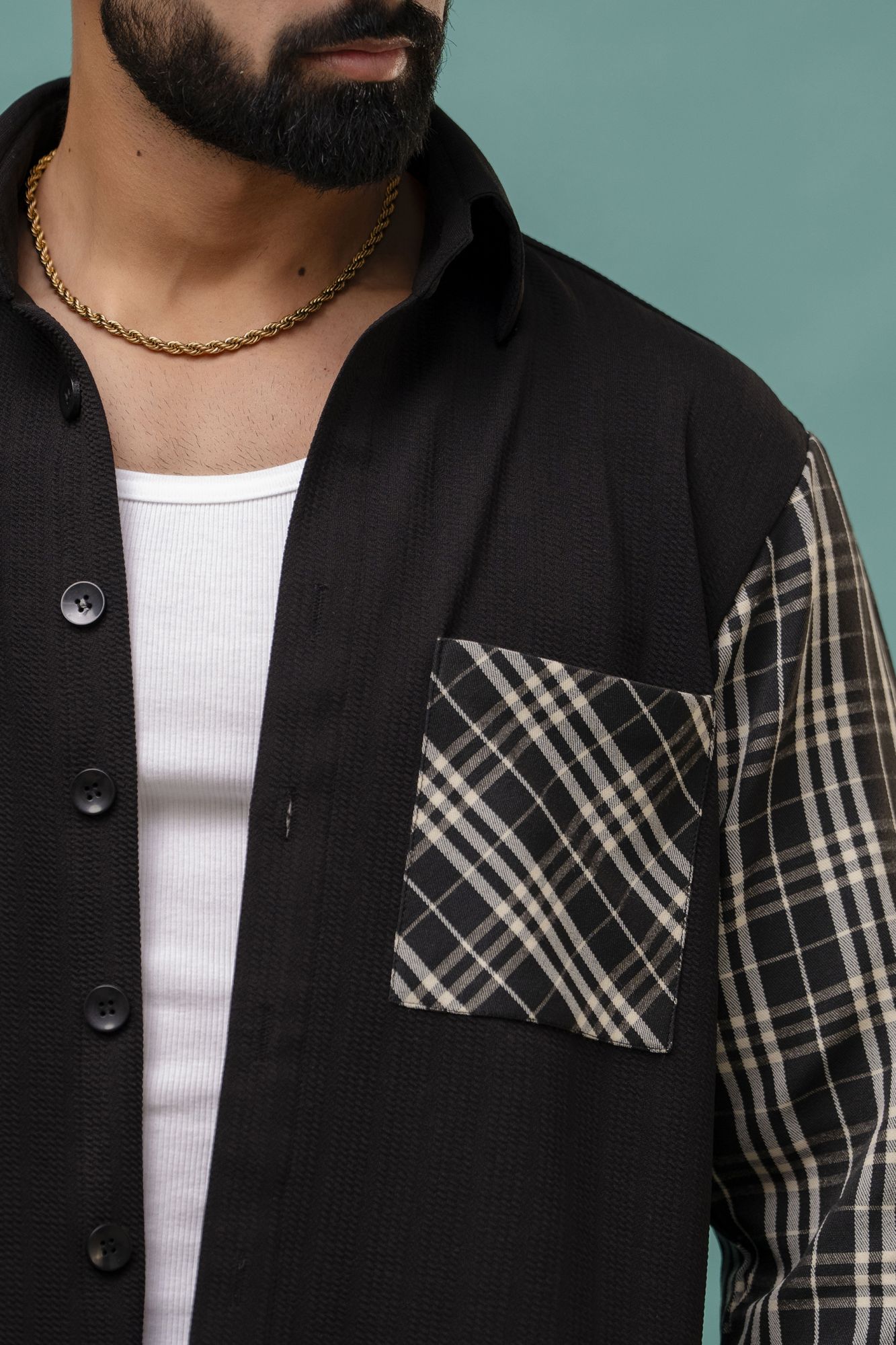 Black Checks Over Shacket