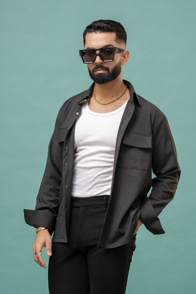 Grey Wool Shacket