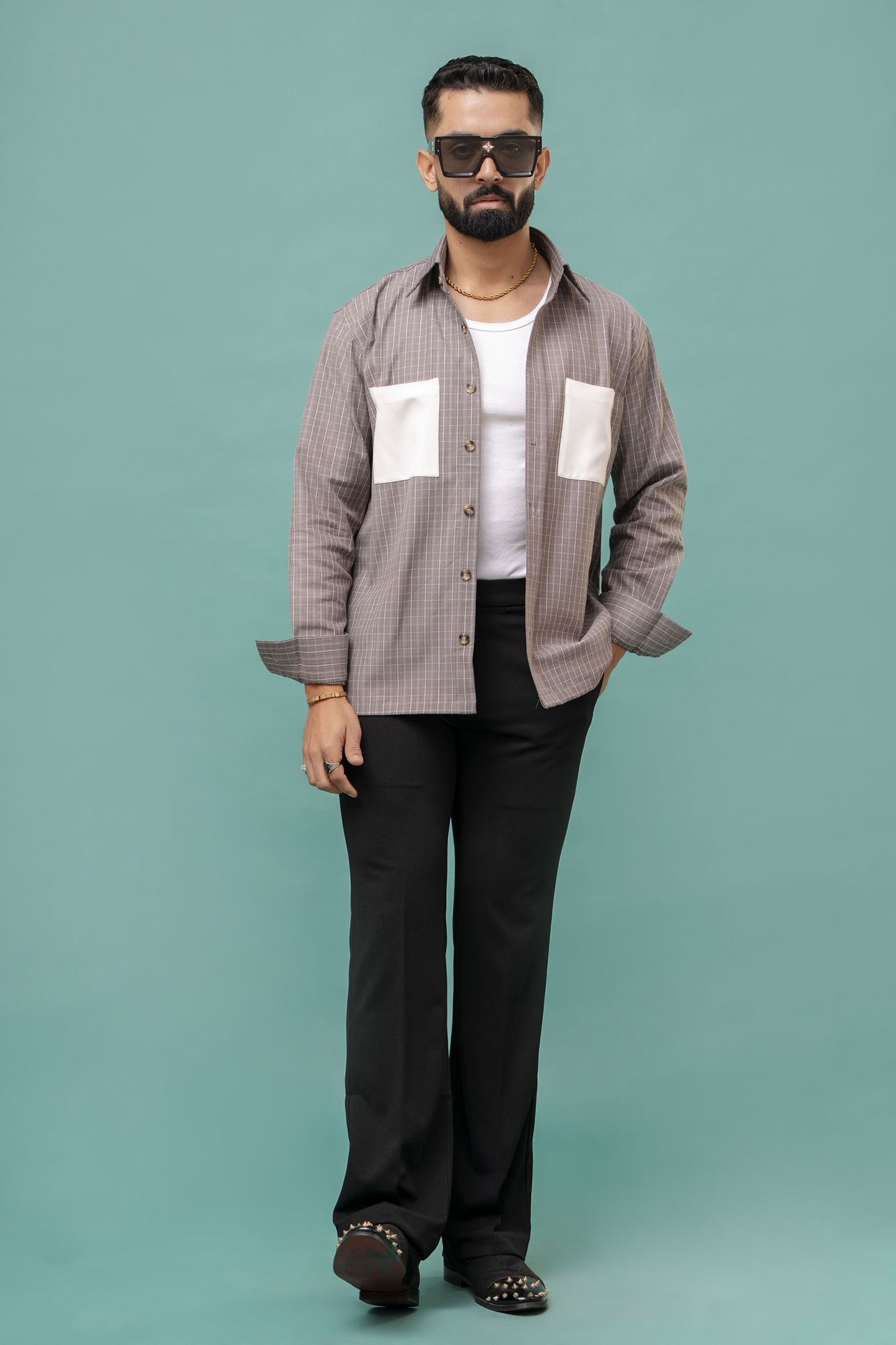 Checks White Overshirt