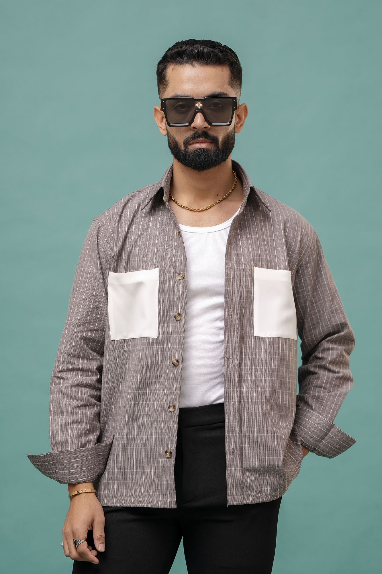 Checks White Overshirt