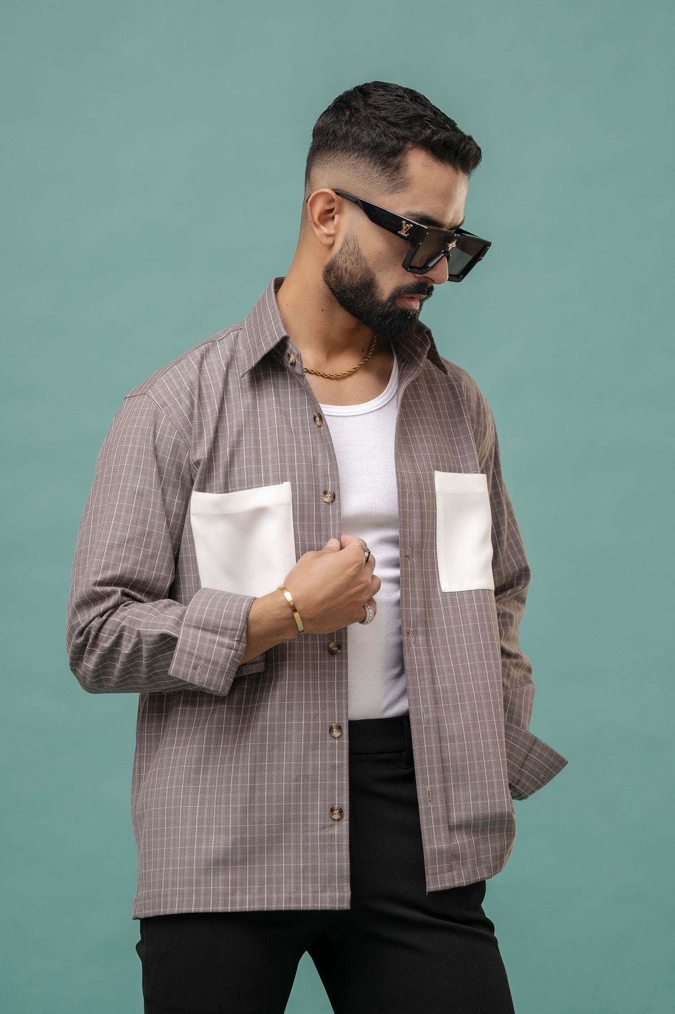 Checks White Overshirt