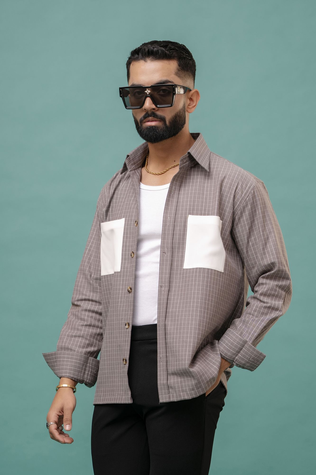 Checks White Overshirt