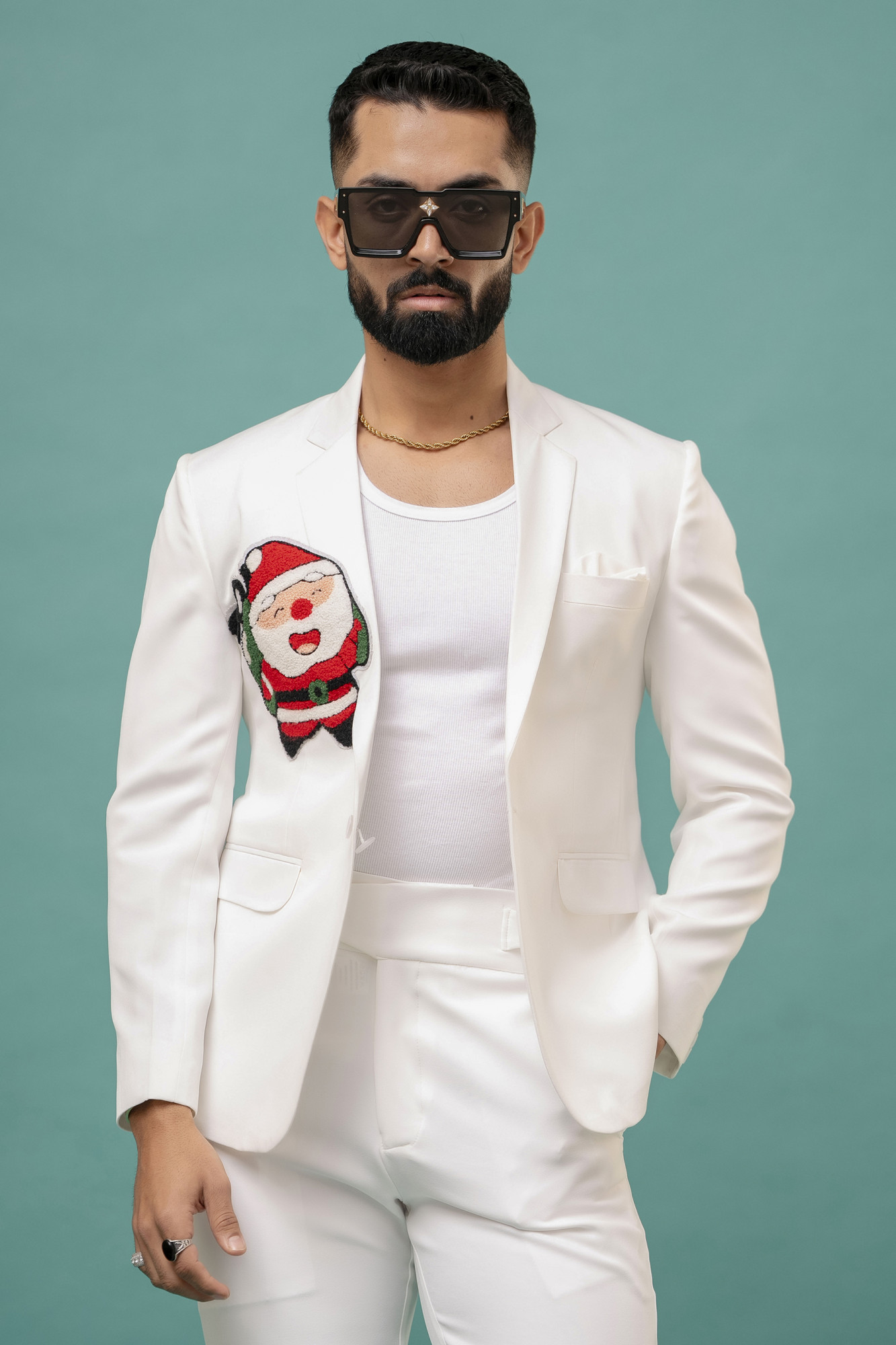 Santa Blazer In White