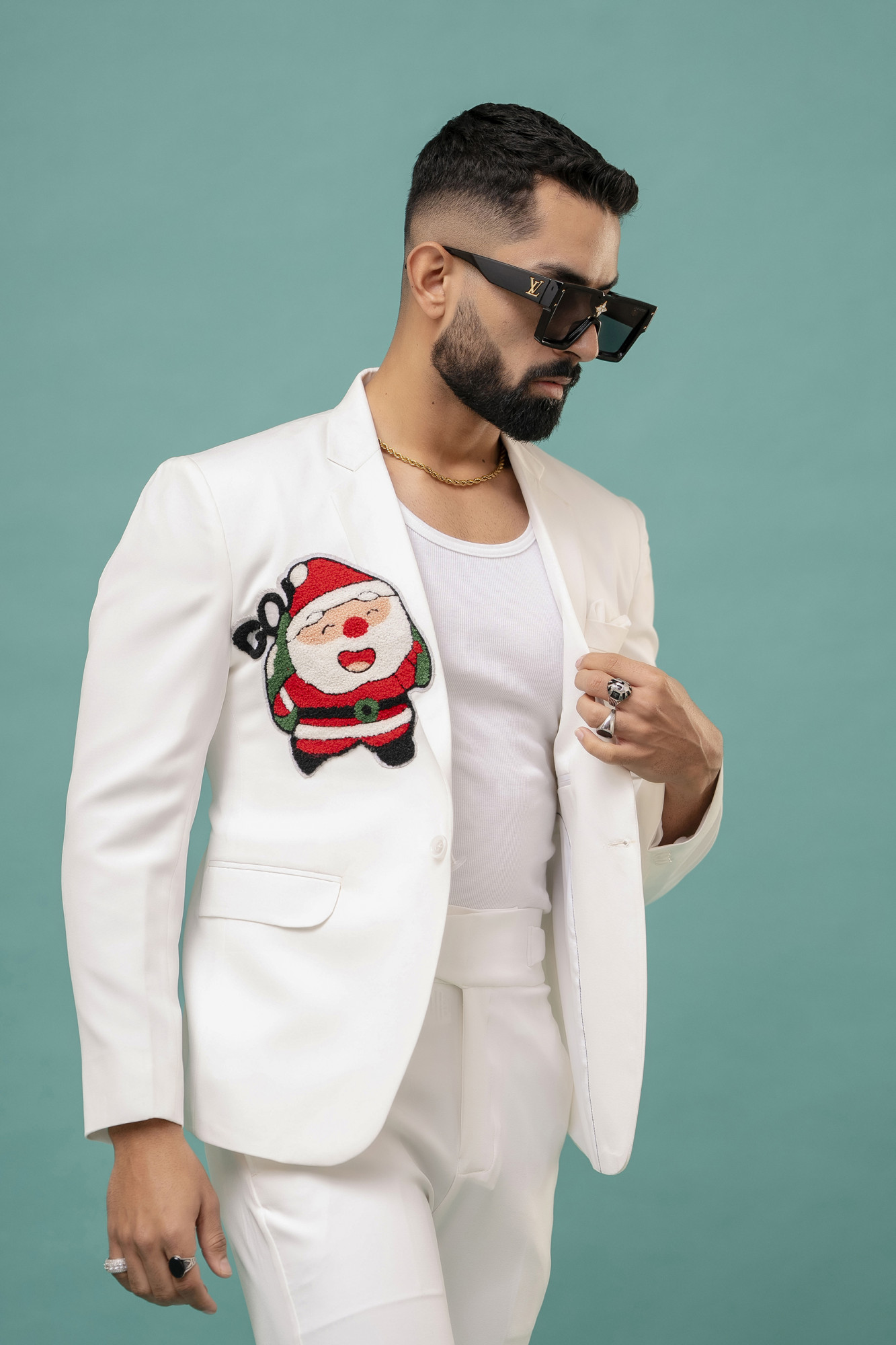 Santa Blazer In White