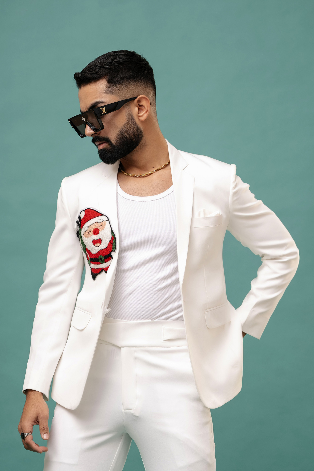 Santa Blazer In White