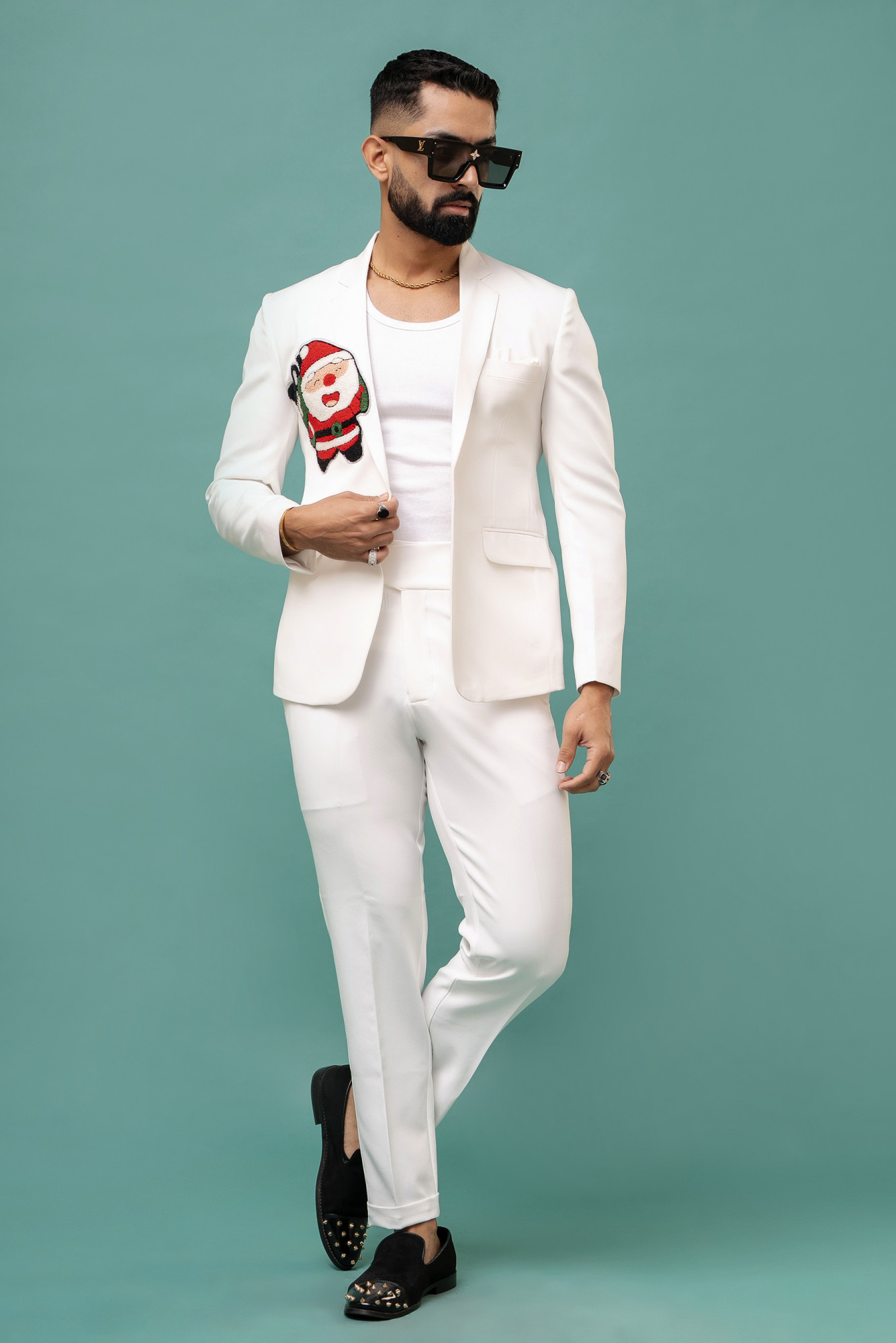 Santa Blazer In White