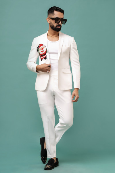 Santa Blazer In White
