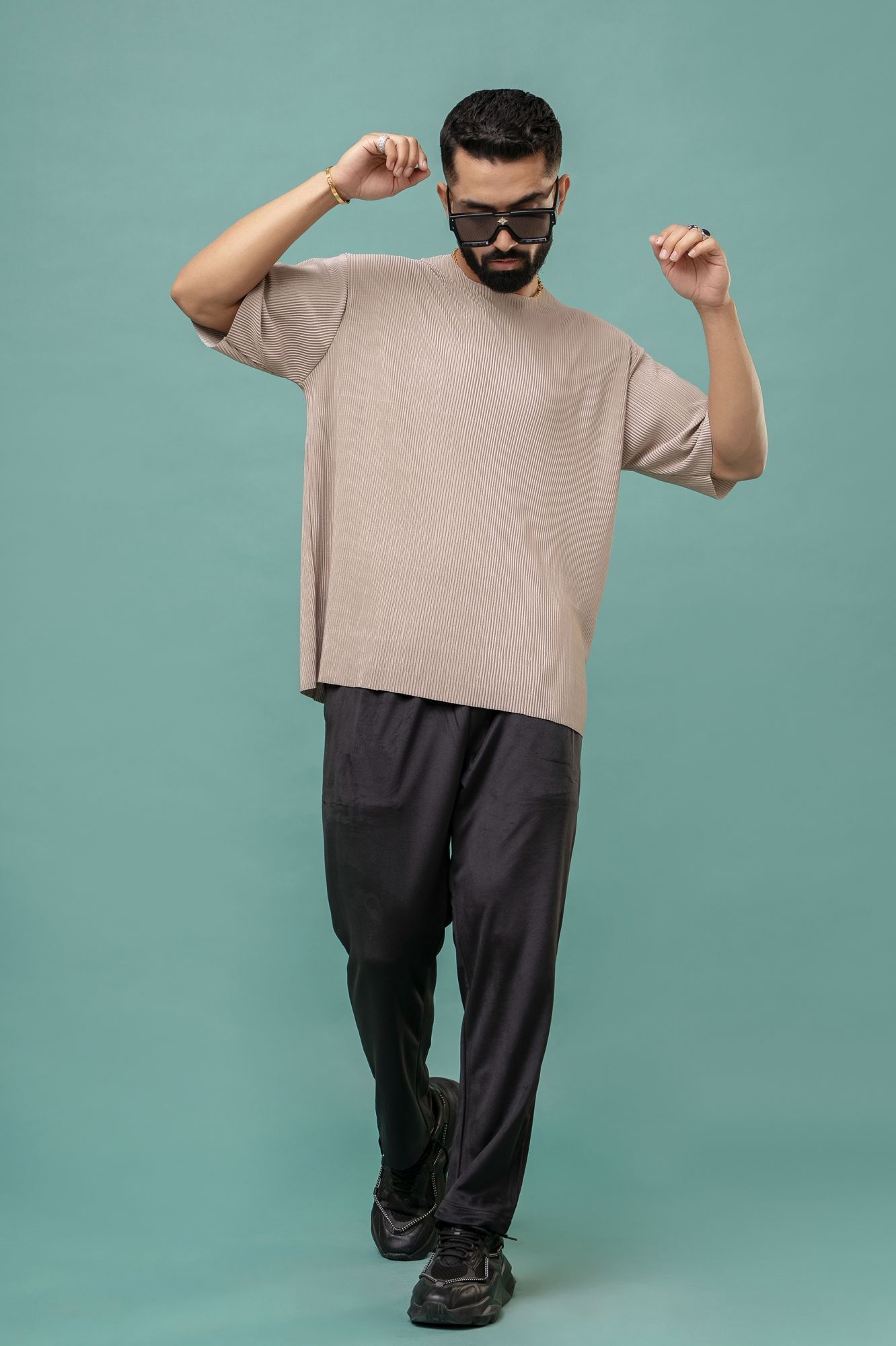 Pleated Brown Tshirt