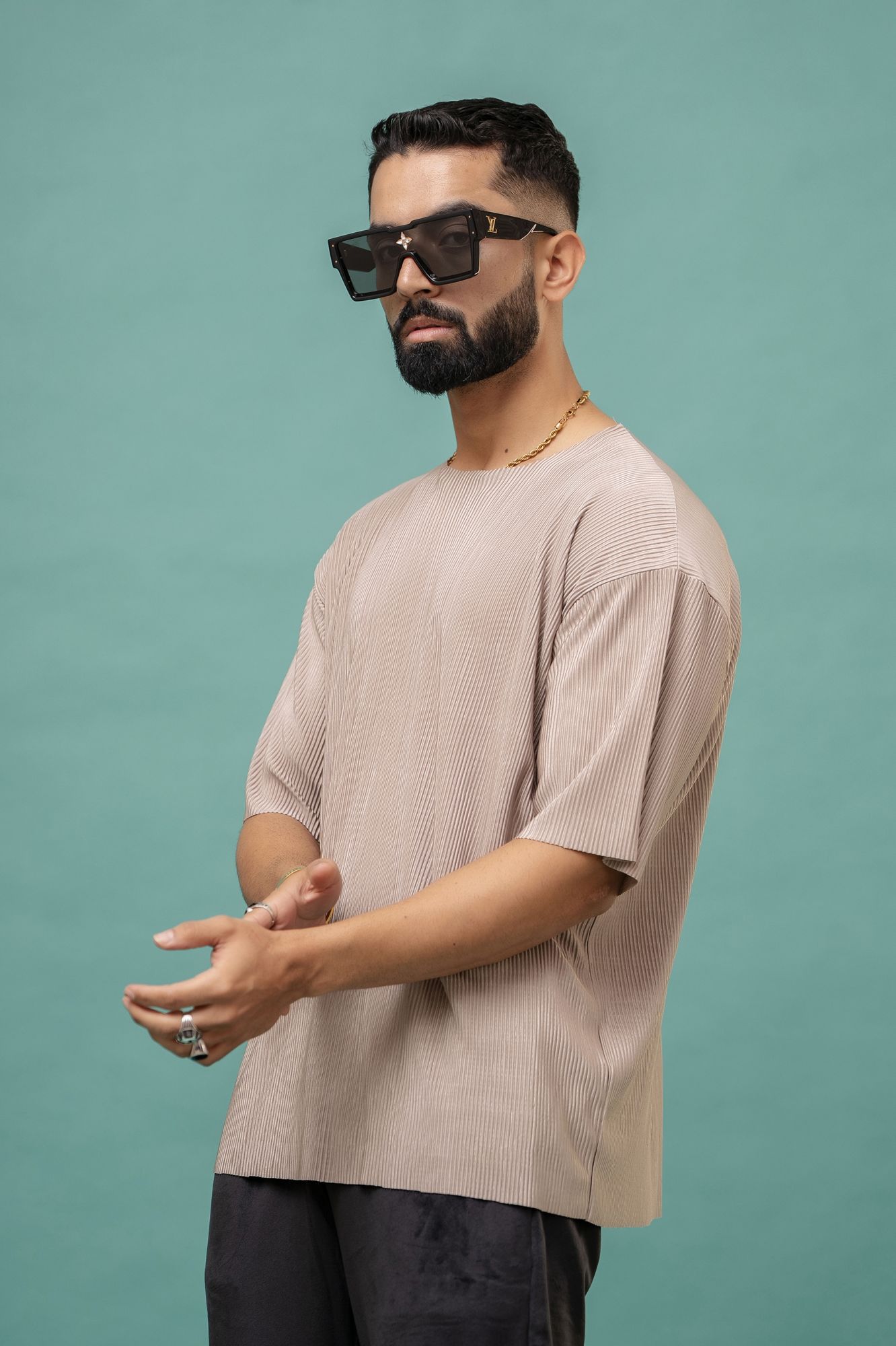 Pleated Brown Tshirt