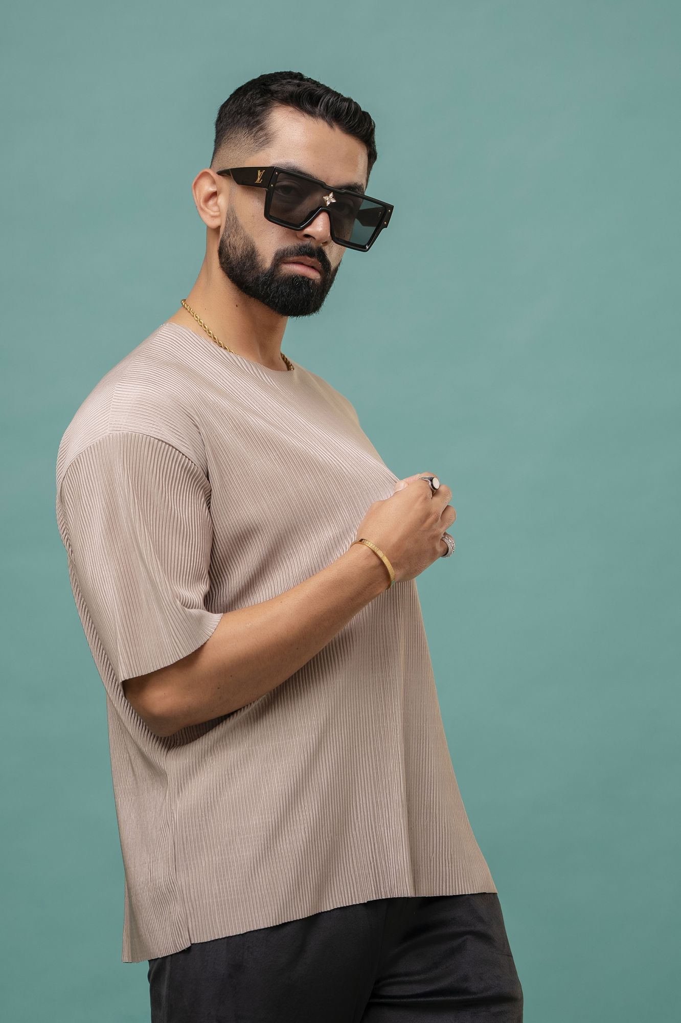 Pleated Brown Tshirt