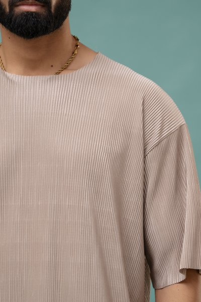 Pleated Brown Tshirt