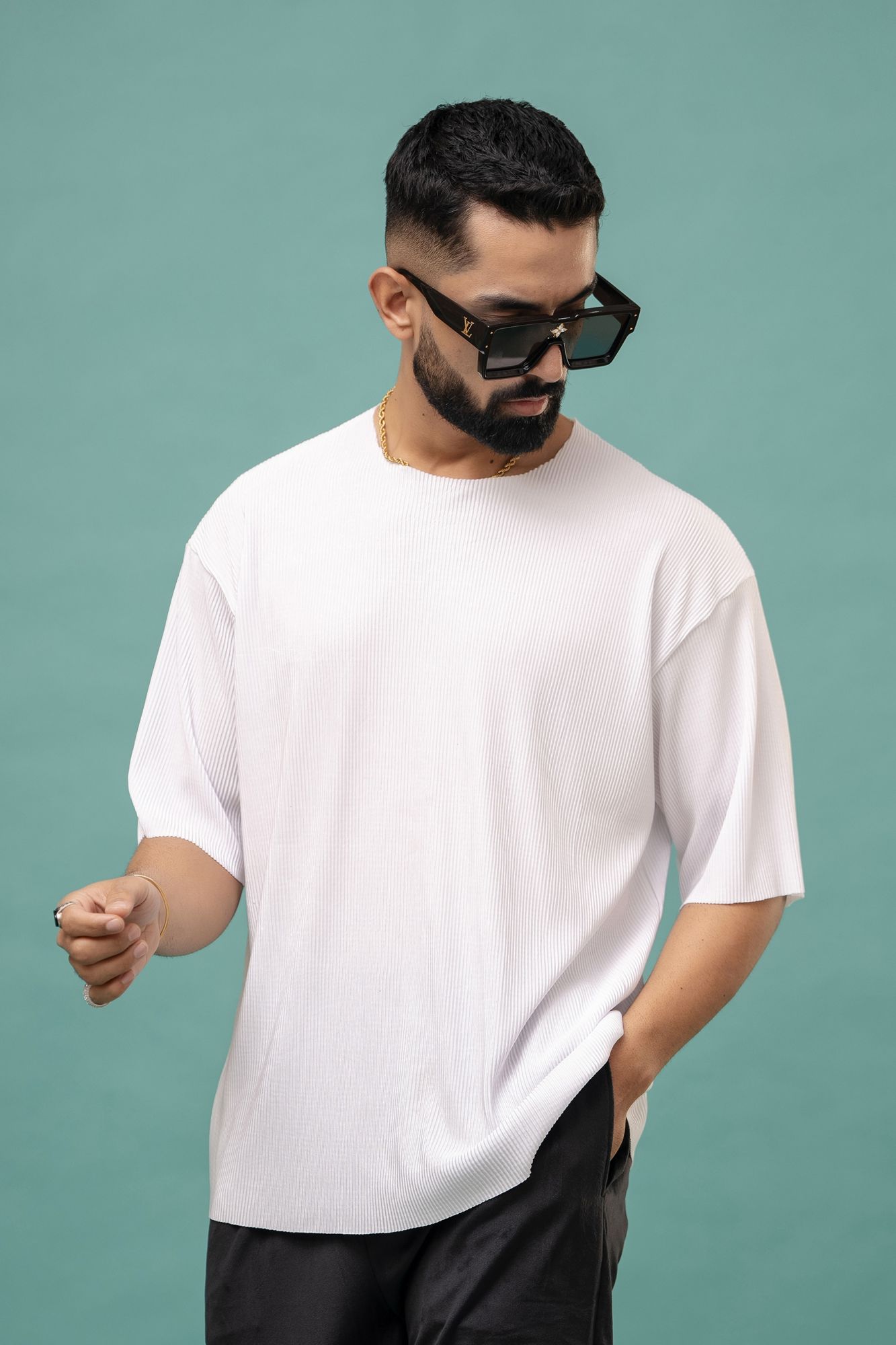 Pleated White Tshirt