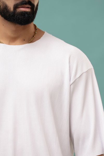 Pleated White Tshirt