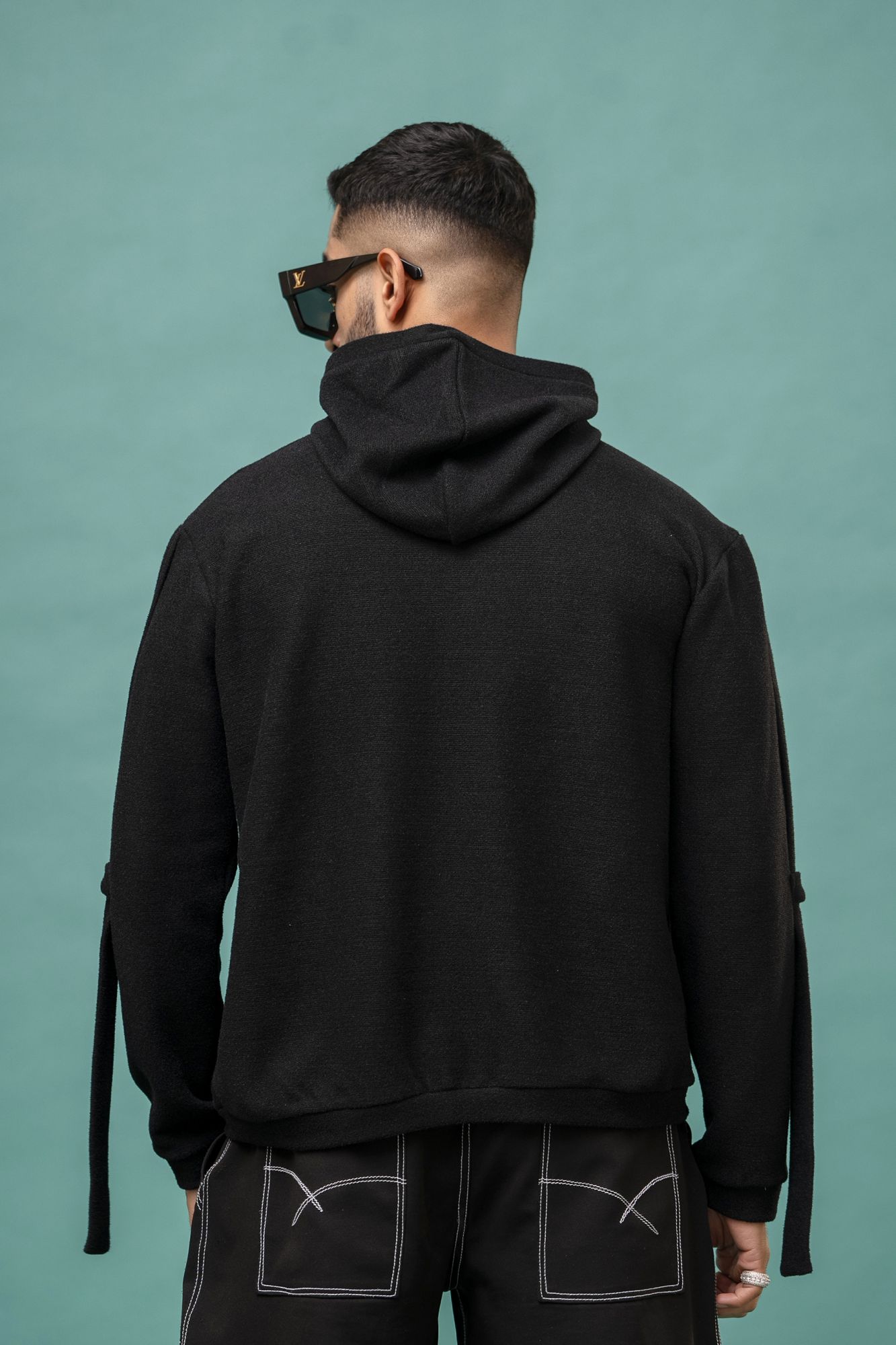 Black Wool Hoodie