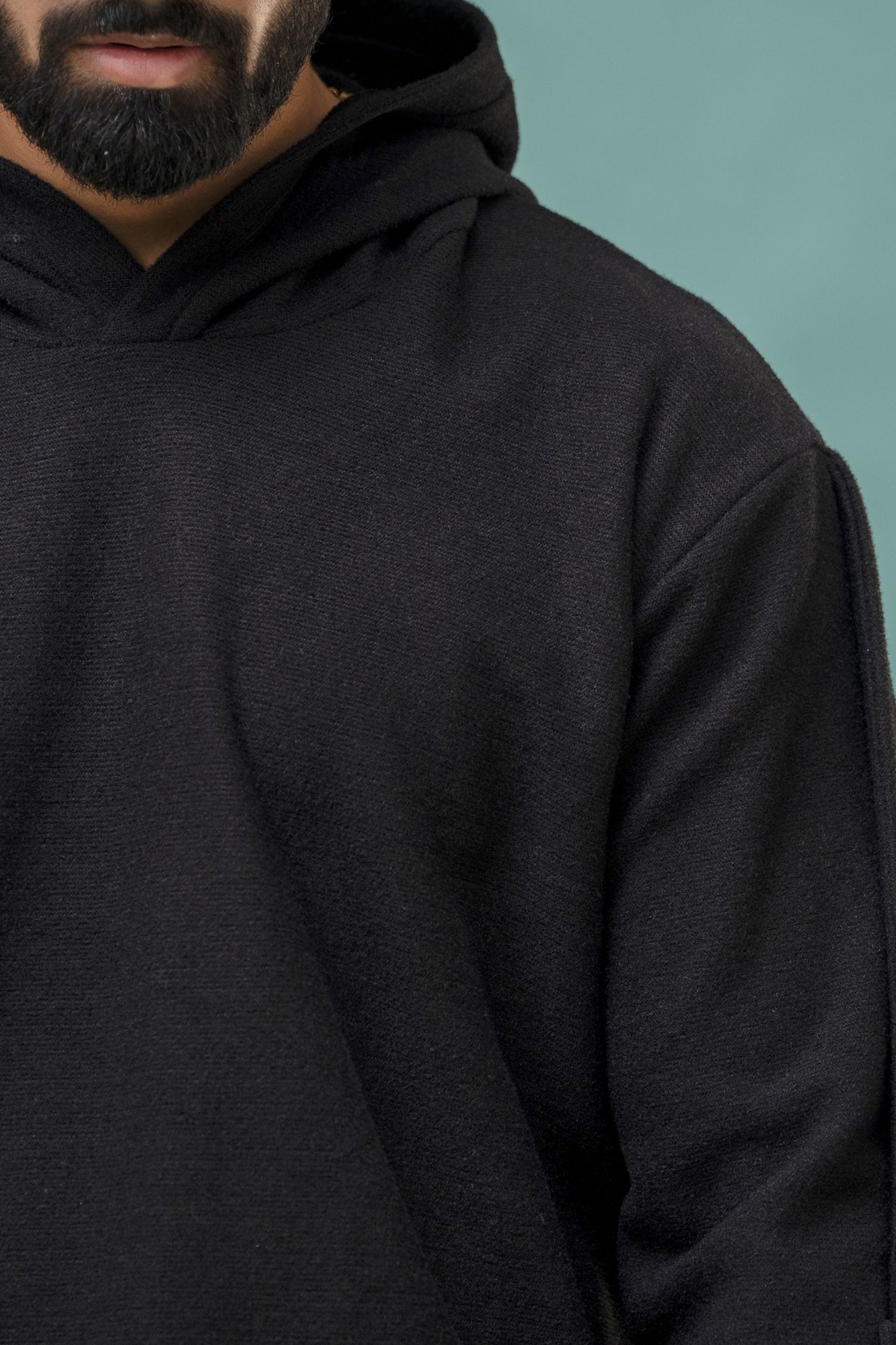 Black Wool Hoodie