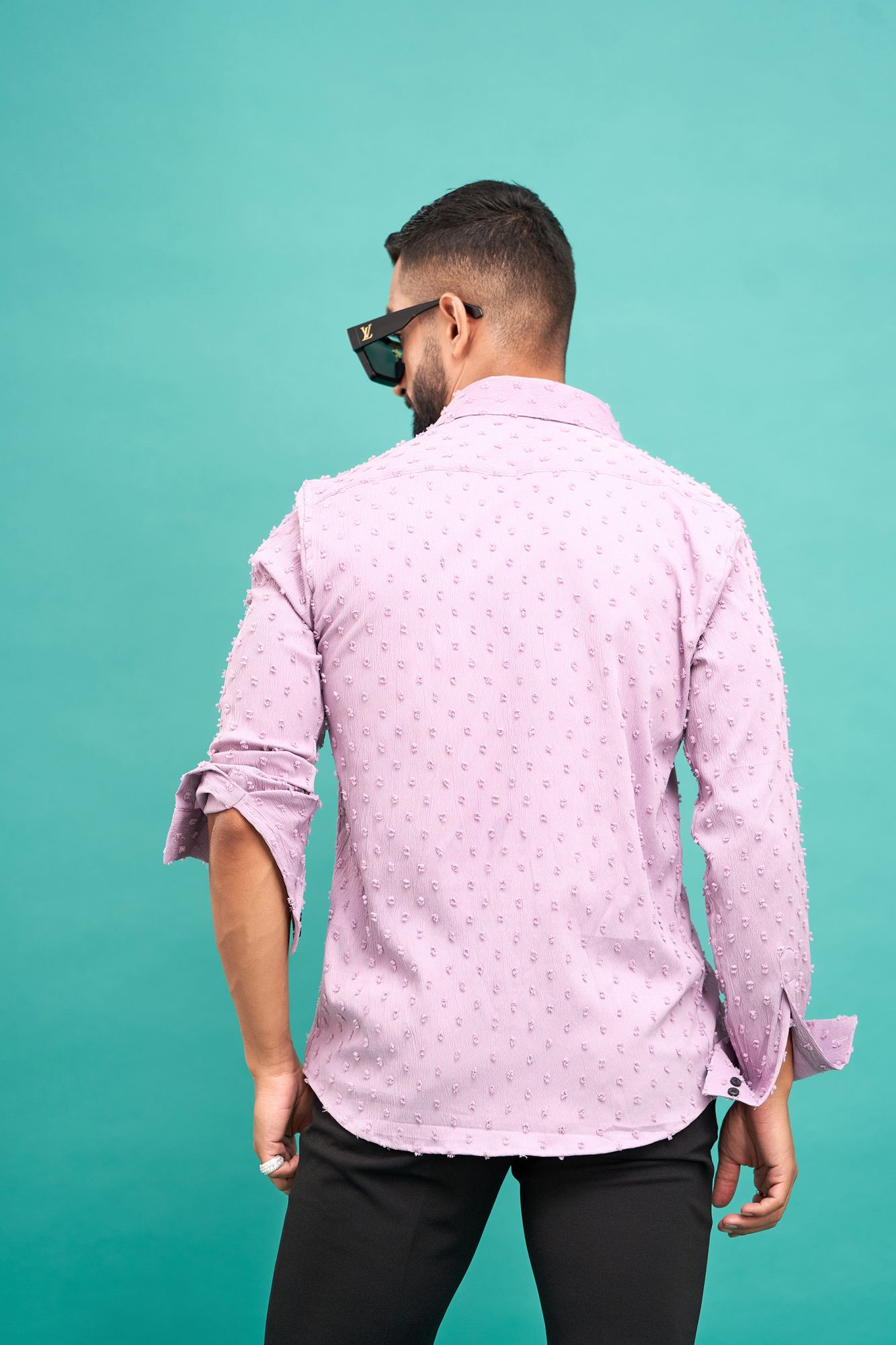 Dobby Textured Shirt In Lavender