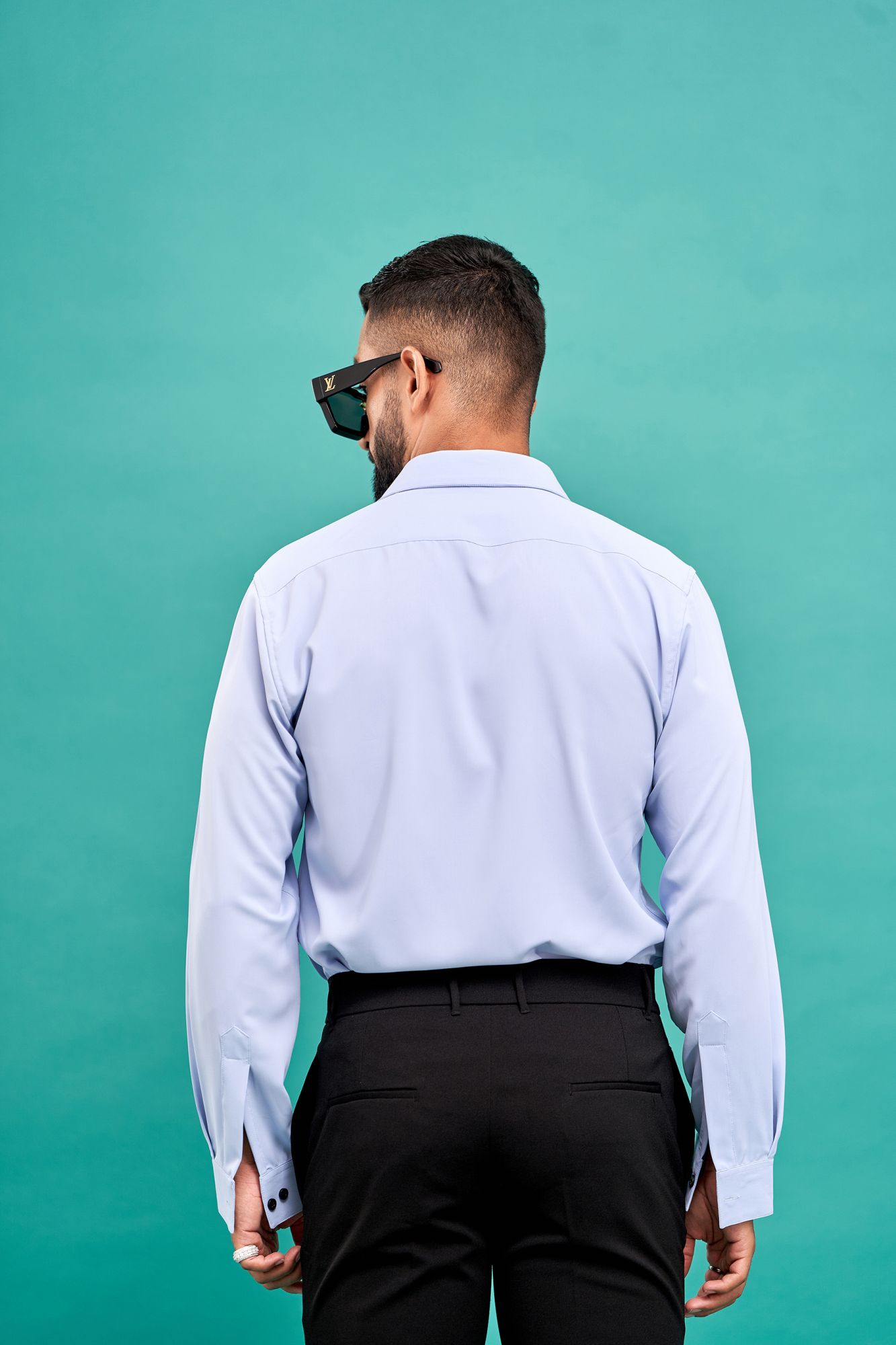 Flowing Gloster Shirt In Sky Blue