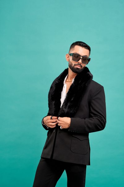 Black Fur Blazer
