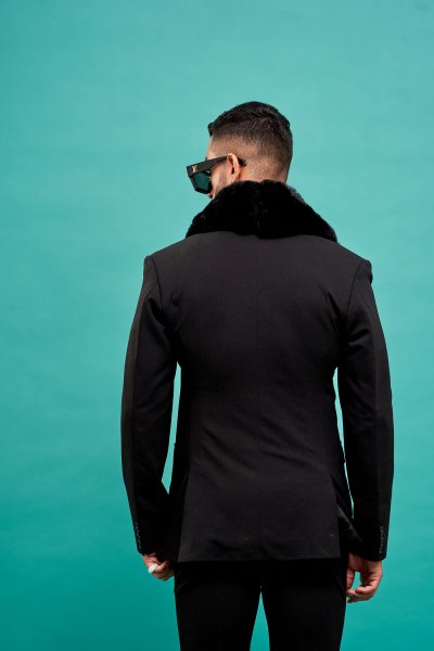 Black Fur Blazer