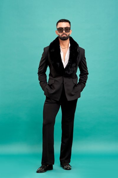 Black Fur Blazer