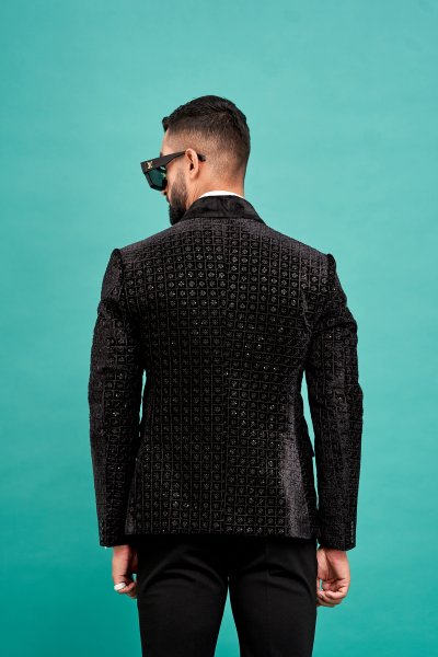 Black Velvet Tuxedo Blazer