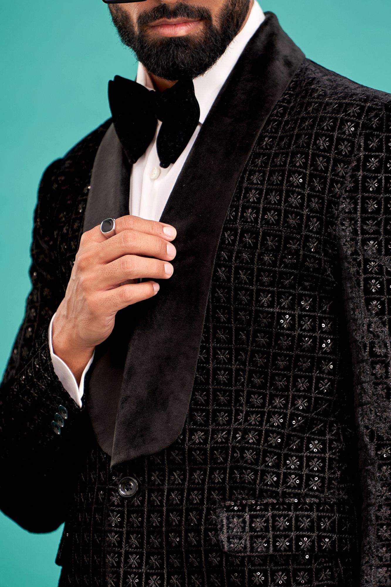 Black Velvet Tuxedo Blazer