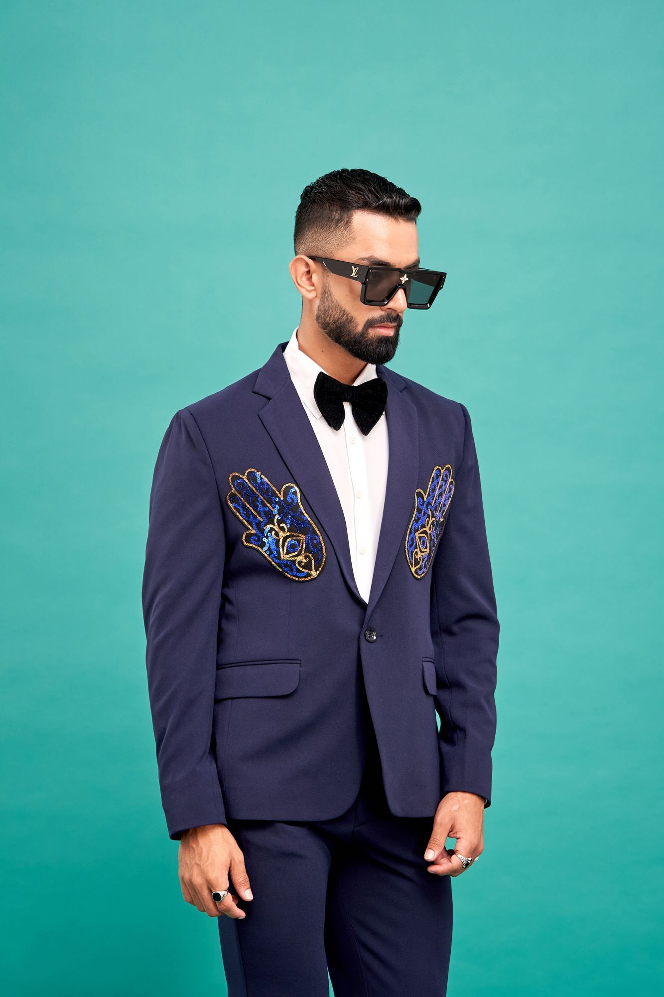 Blue Patch Tuxedo Blazer