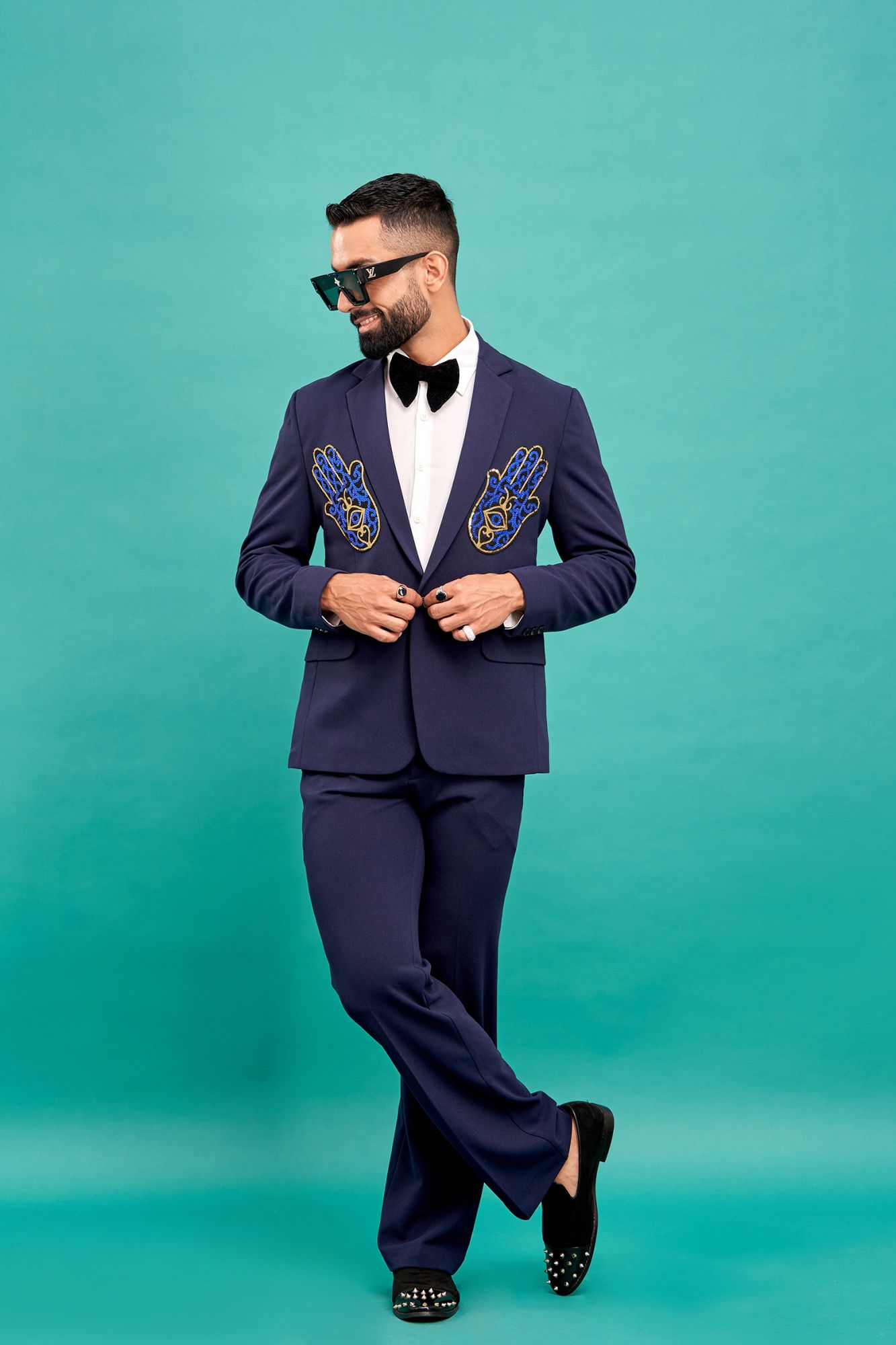 Blue Patch Tuxedo Blazer