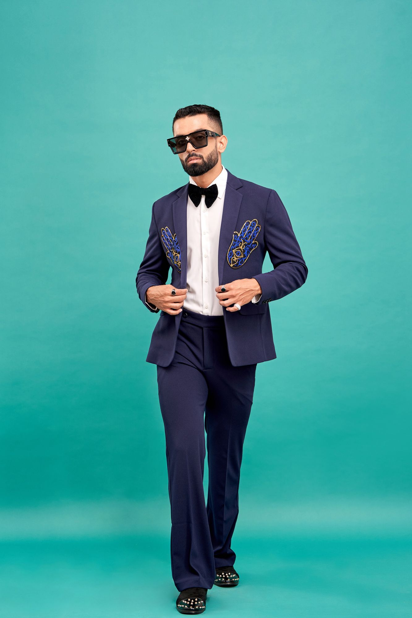 Blue Patch Tuxedo Blazer