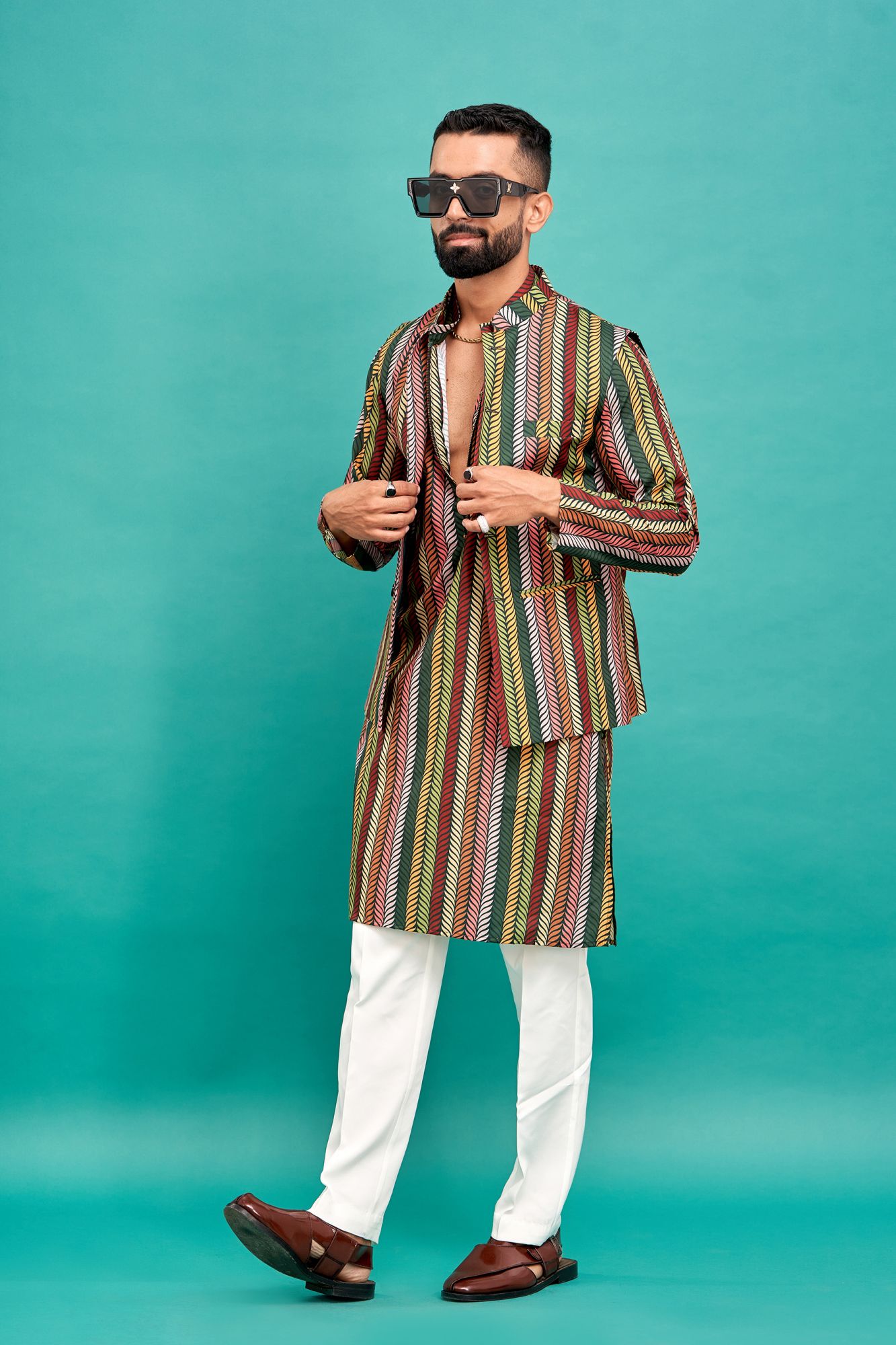 Stem Leaf Print Jacket