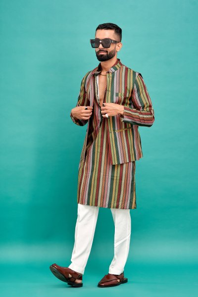 Stem Leaf Print Jacket