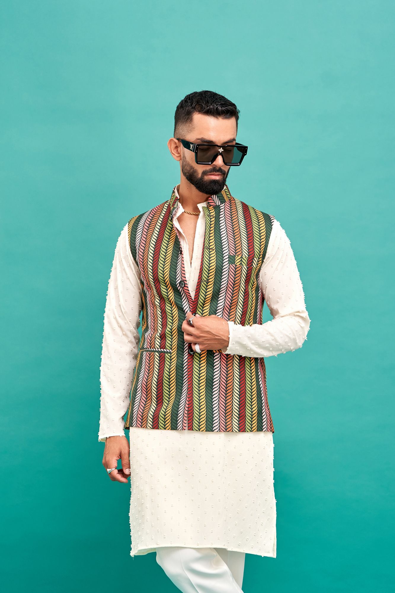 Stem Leaf Print Jacket