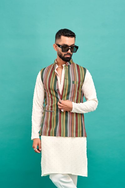 Stem Leaf Print Jacket