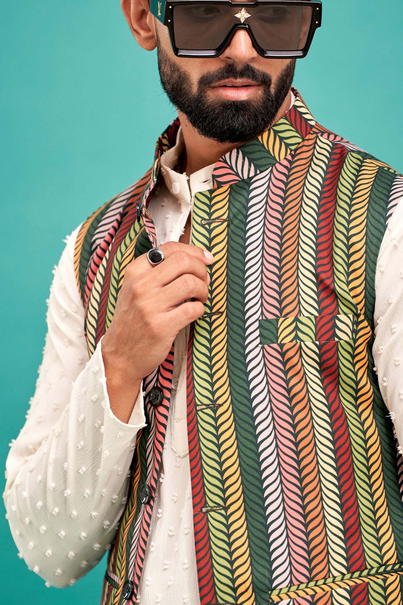 Stem Leaf Print Jacket