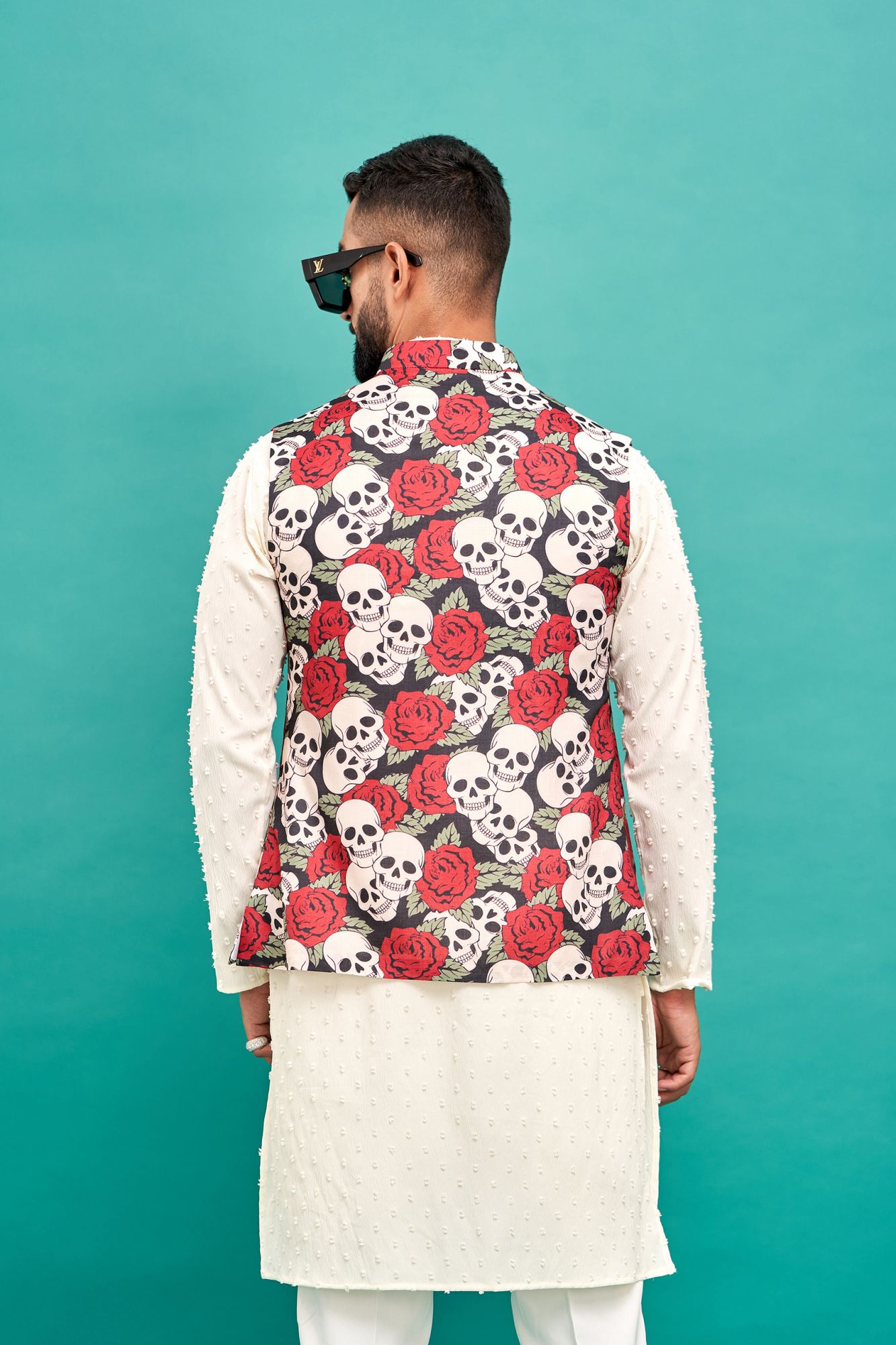 Skull Rose Print Jacket