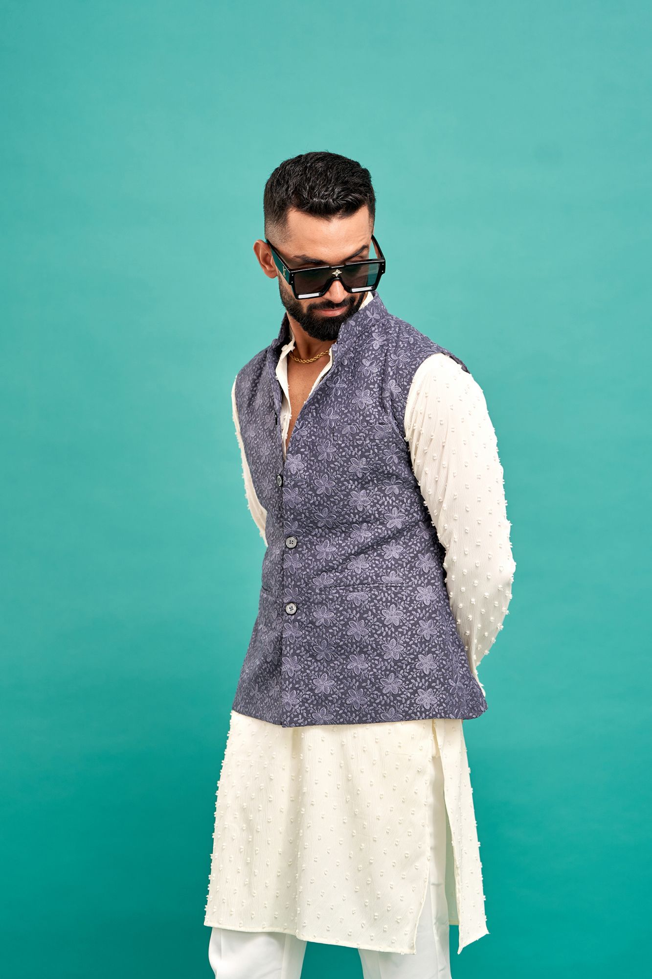 Chikankari Jacket In Livid