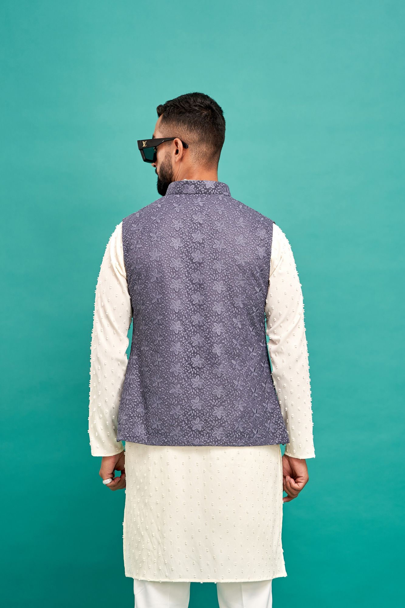 Chikankari Jacket In Livid