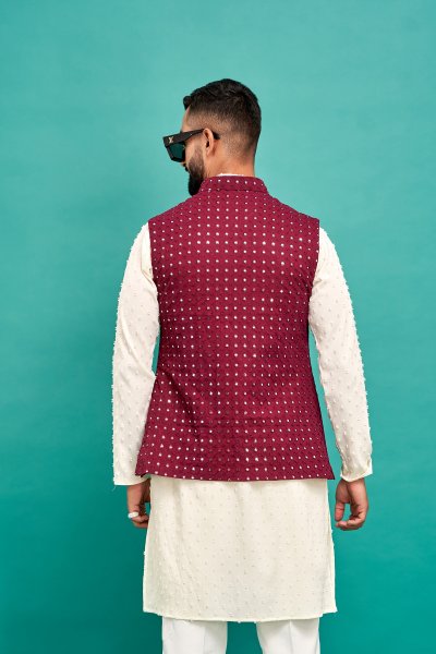 Mirror Work Jacket In Wine
