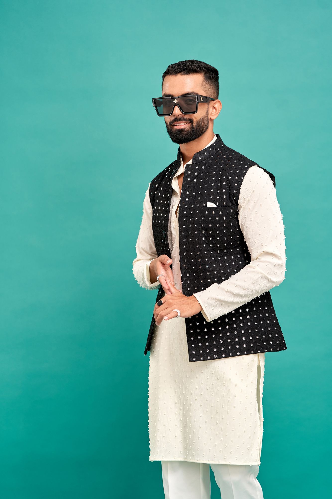 Mirror Work Jacket In Black