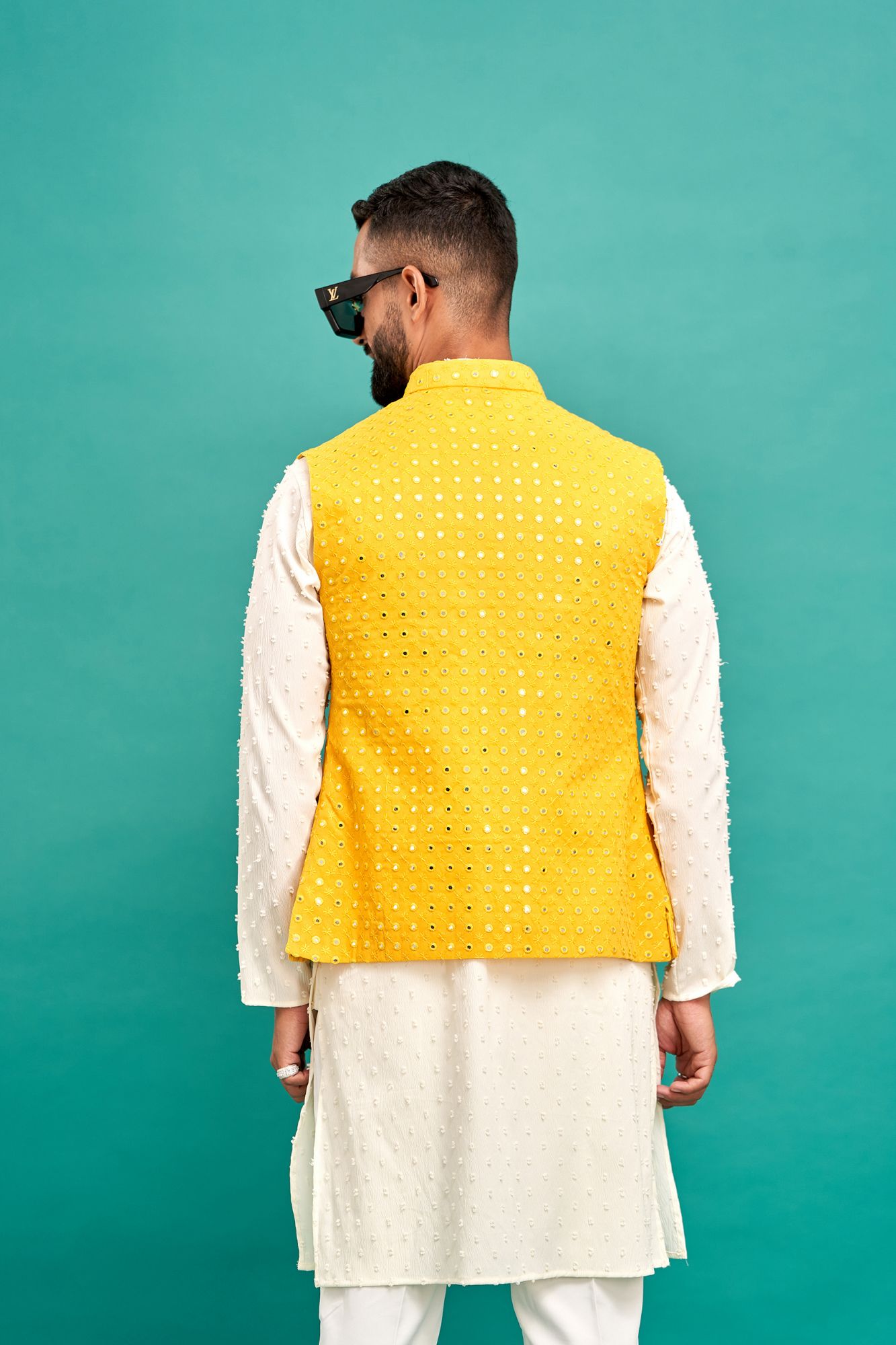 Mirror Work Jacket In Yellow