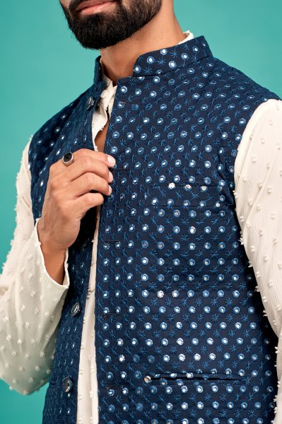 Mirror Work Jacket In Teal
