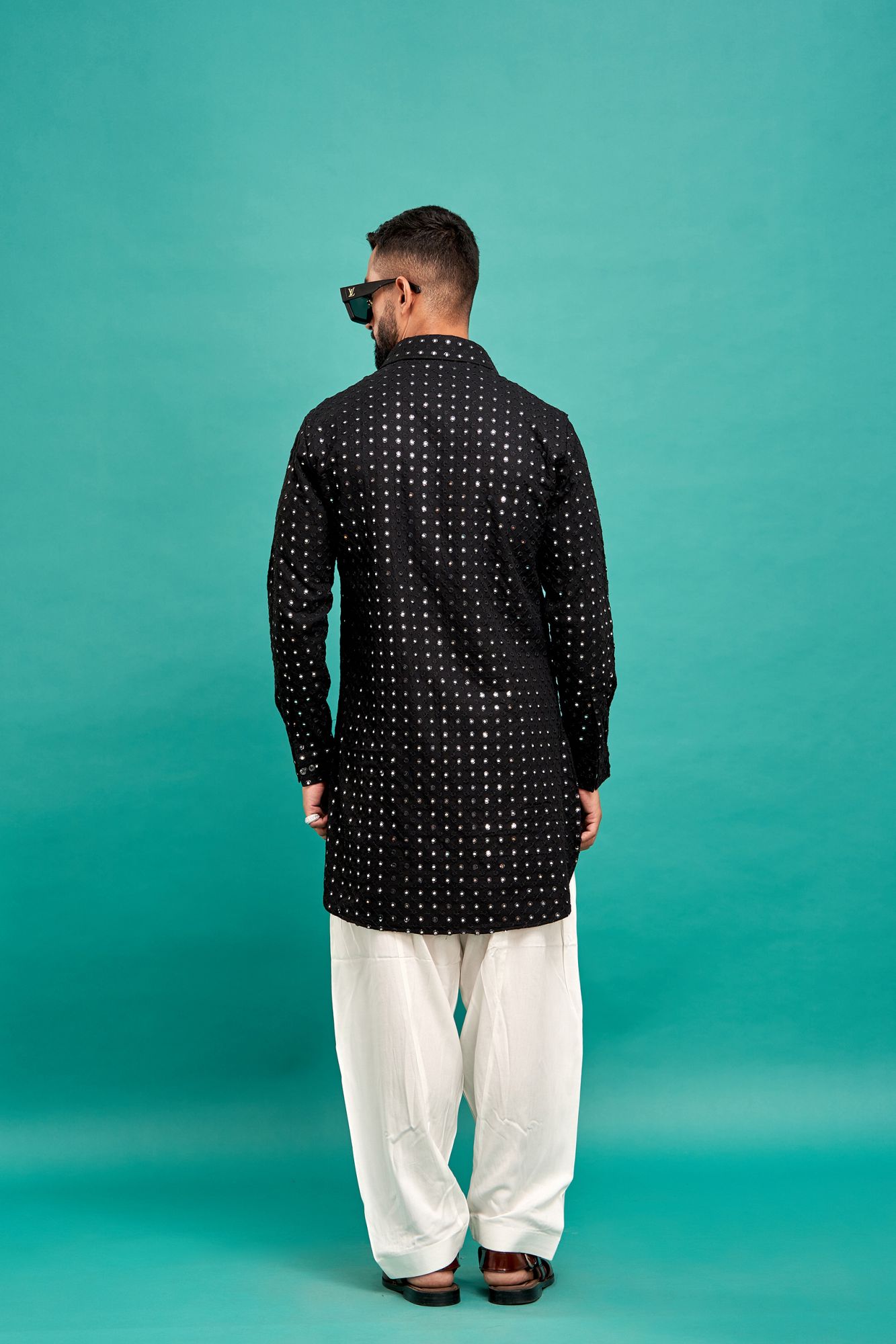 Mirror Work Kurta In Black