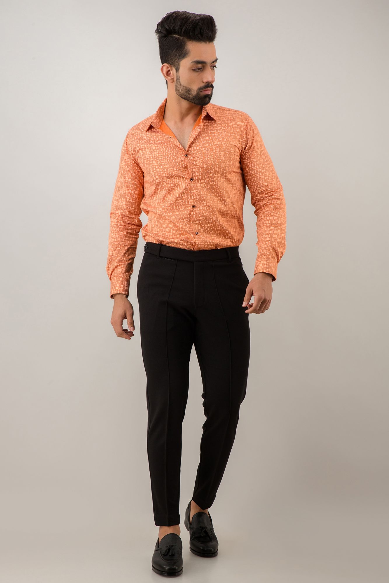 Slim Fit Shirt In Orange