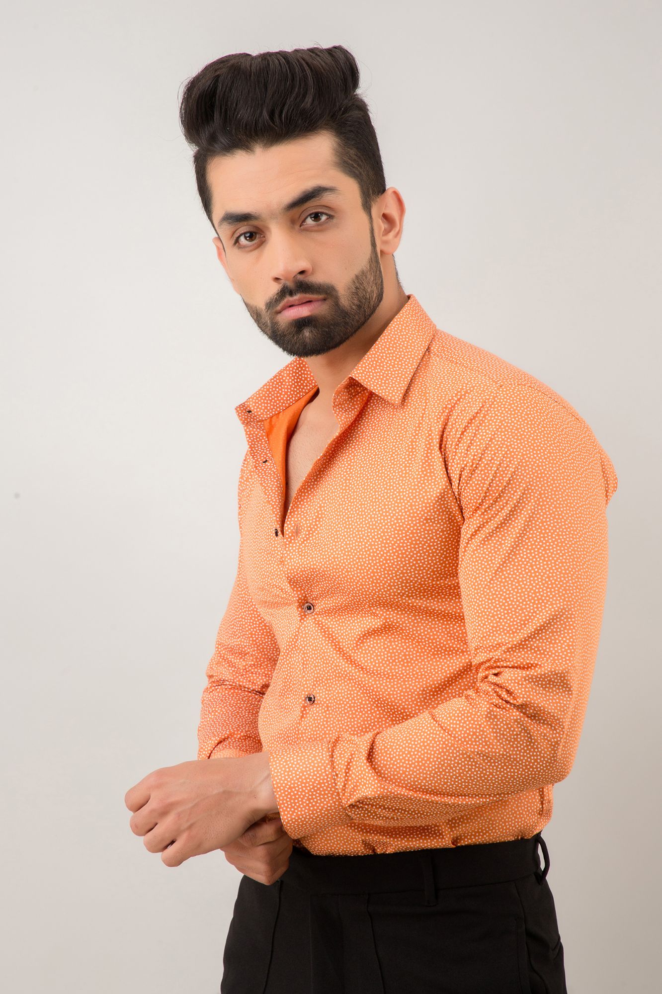 Slim Fit Shirt In Orange
