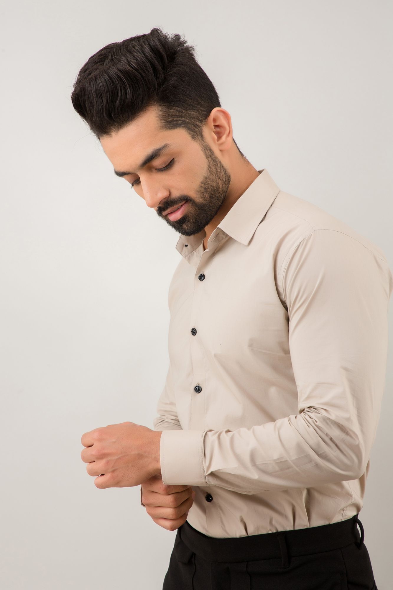 Mens Slim Fit Shirt In Tortilla