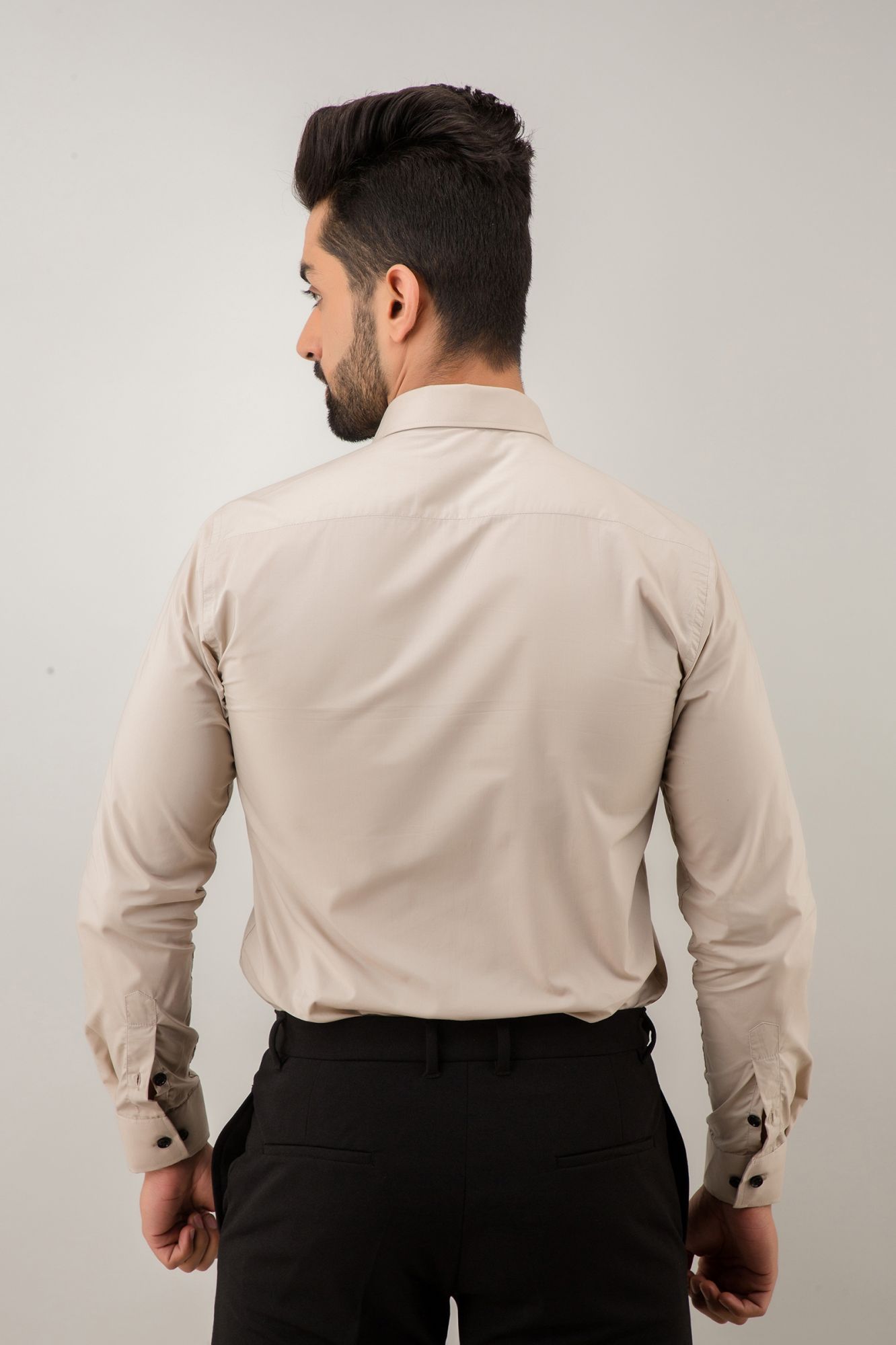 Mens Slim Fit Shirt In Tortilla