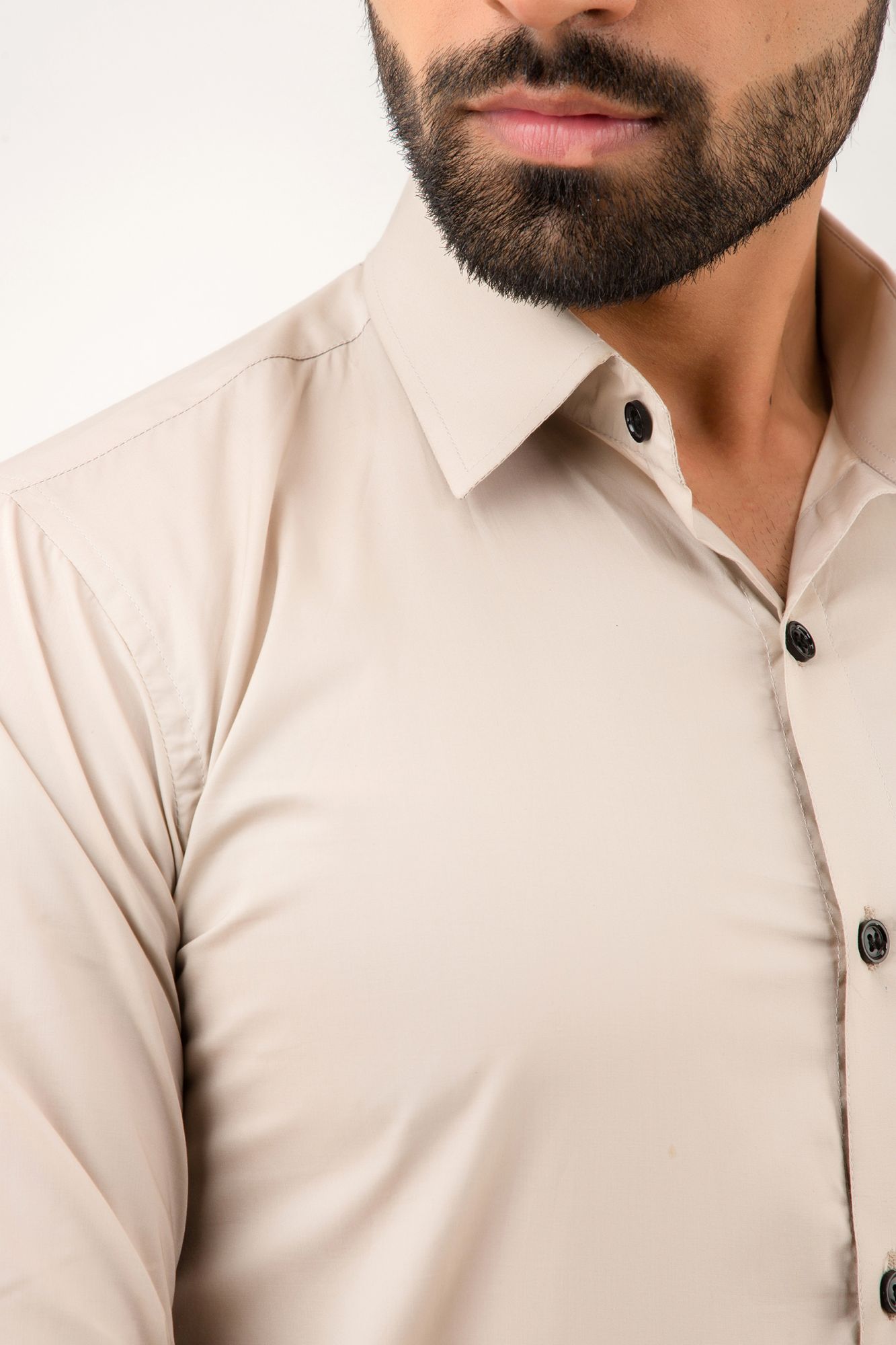 Mens Slim Fit Shirt In Tortilla