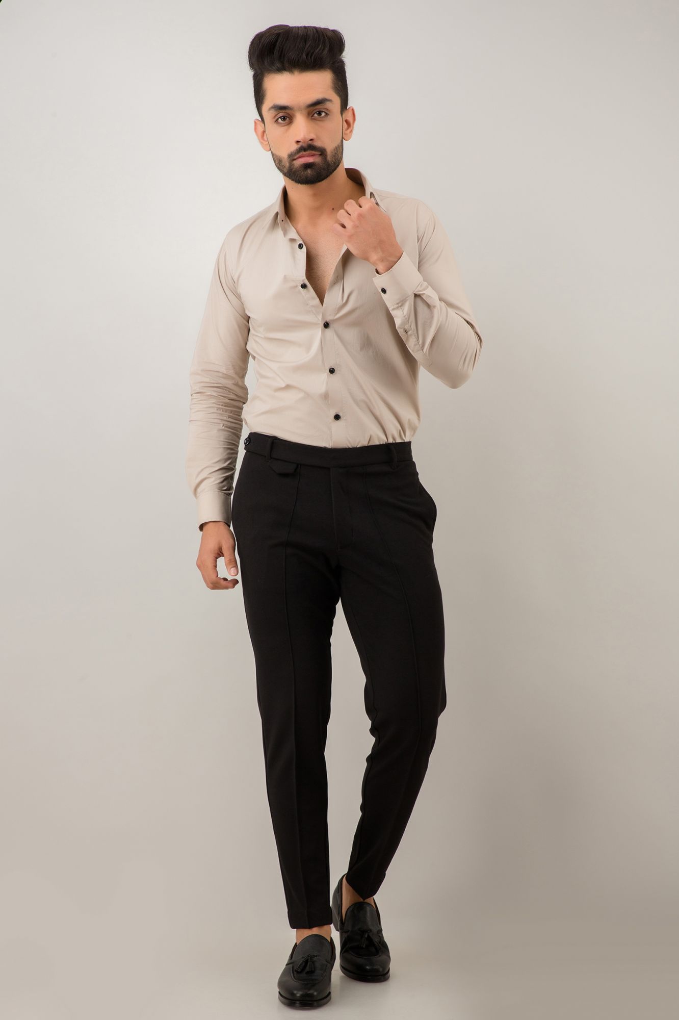 Mens Slim Fit Shirt In Tortilla