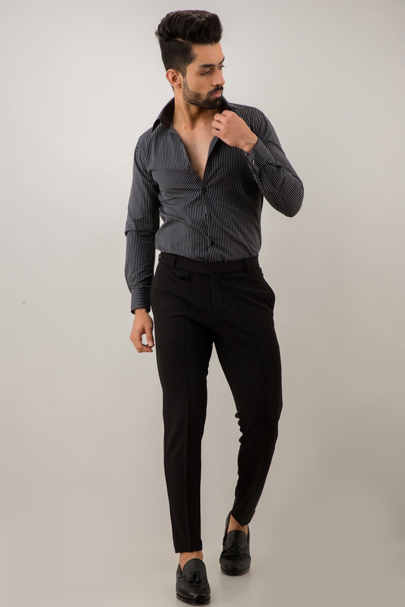 Tapered Fit Black Pants