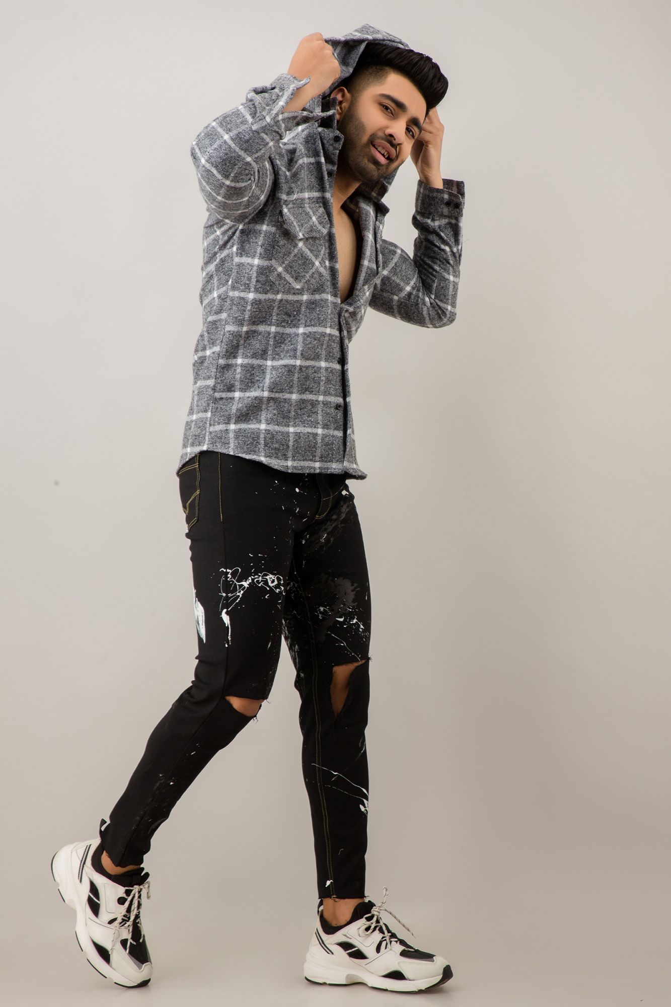 Grey Checks Overshirt